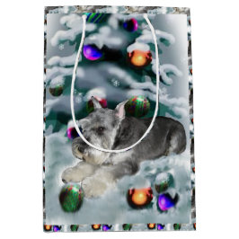 Bolsa De Regalo Mediana Navidades en miniatura de Schnauzer