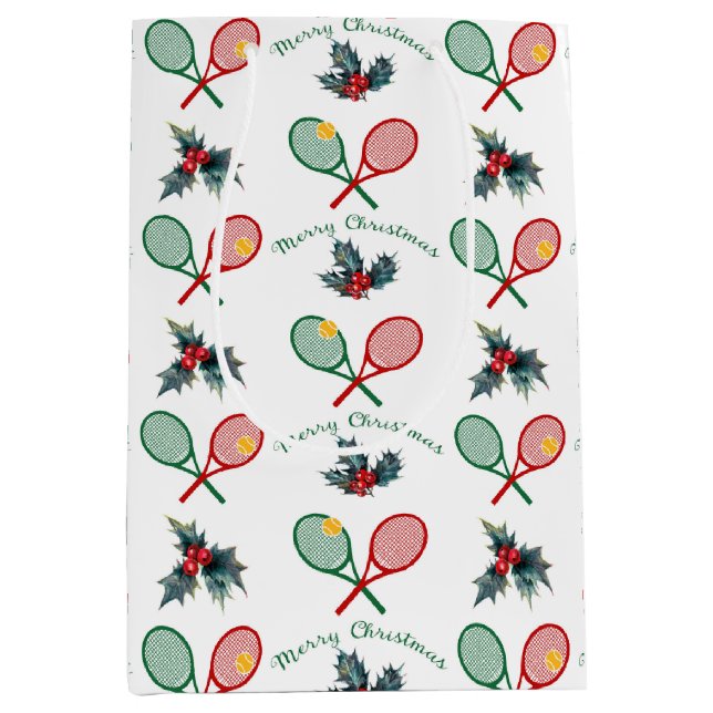 Bolsa De Regalo Mediana Navidades 🎄 encantadores 🎾 tenis  (Anverso)