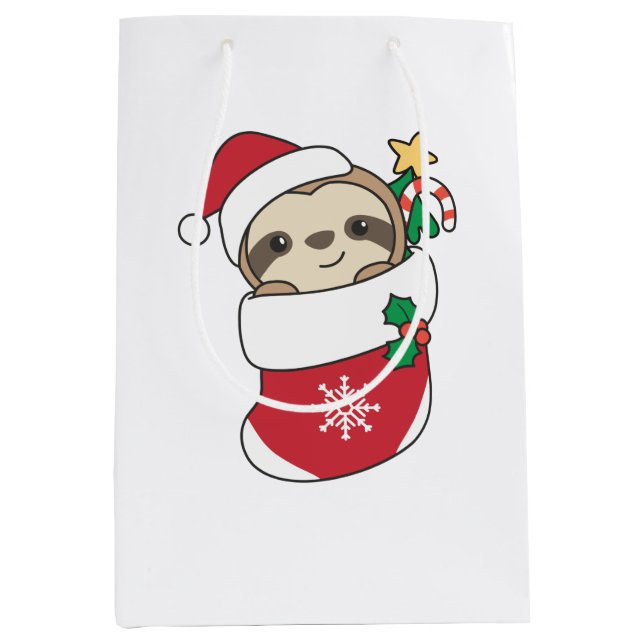 Bolsa De Regalo Mediana Navidades eslovacos Nieve animaciones de invierno (Anverso)