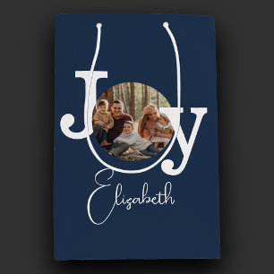 Bolsa De Regalo Mediana Navidades familiares de la máquina de escribir de 