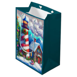 Bolsa De Regalo Mediana Navidades faro montaña costera náutica