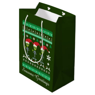 Bolsa De Regalo Mediana Navidades festivos alienígenas de vacaciones