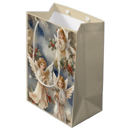 Bolsa De Regalo Mediana Navidades festivos Angels acuarela de vacaciones