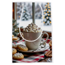 Navidades festivos de chocolate caliente y galleta