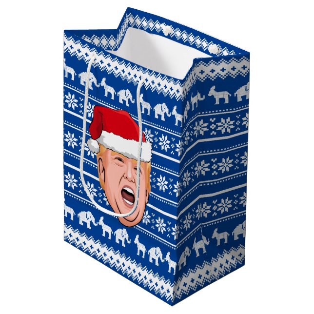 Bolsa De Regalo Mediana Navidades furiosos de Donald Trump (Angulo Anverso)