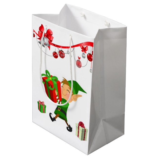 Bolsa De Regalo Mediana Navidades Gift Bags Elf (Angulo reverso)