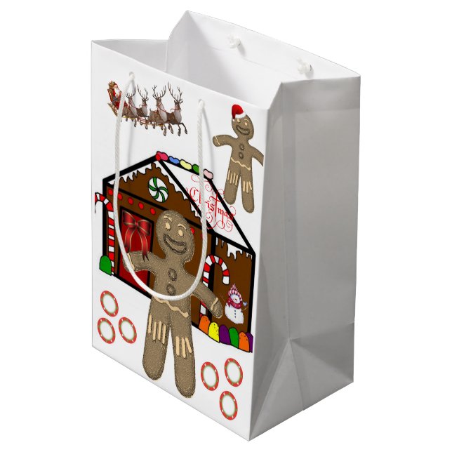 Bolsa De Regalo Mediana Navidades Gift Bags Gingerbread man (Angulo reverso)