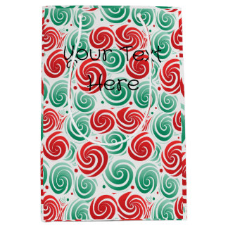 Bolsa De Regalo Mediana Navidades giran rojo, verde y blanco