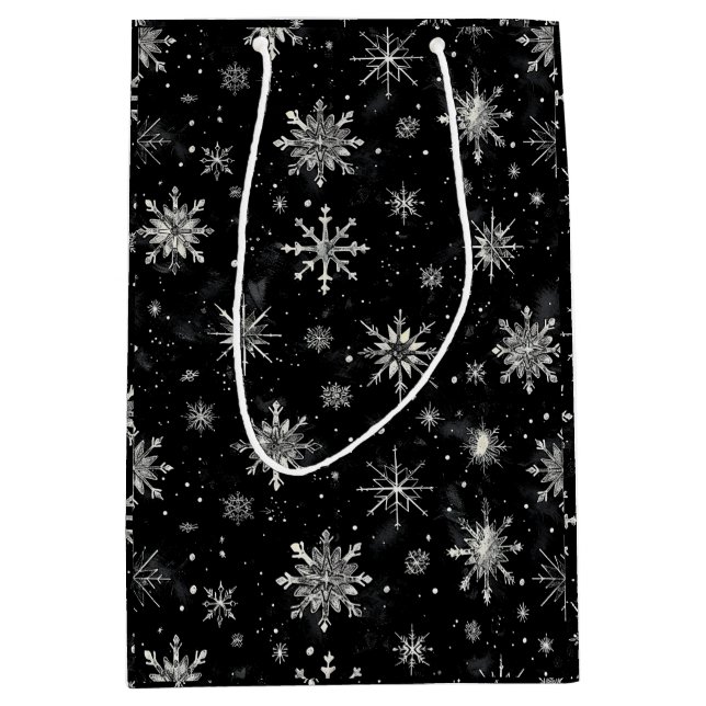 Bolsa De Regalo Mediana Navidades góticos espantados copos de nieve (Anverso)