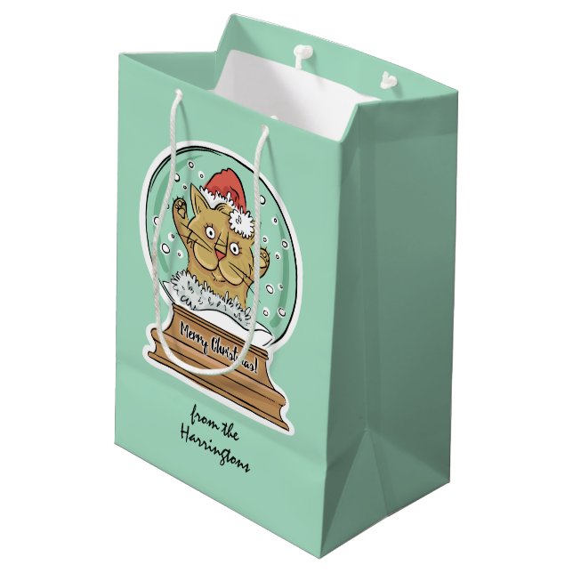 Bolsa De Regalo Mediana Navidades graciosos lindo personalizado de texto (Angulo reverso)