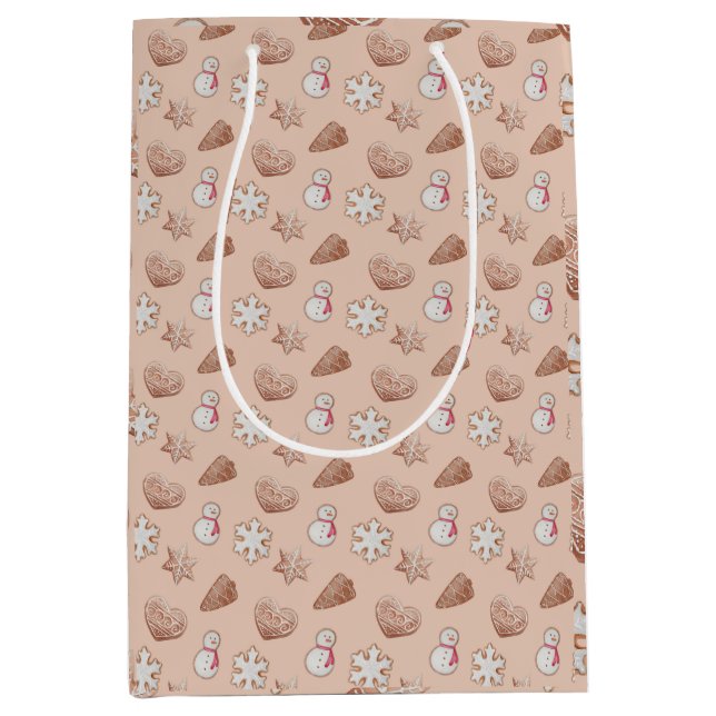 Bolsa De Regalo Mediana Navidades Intercambio de cookies (Anverso)