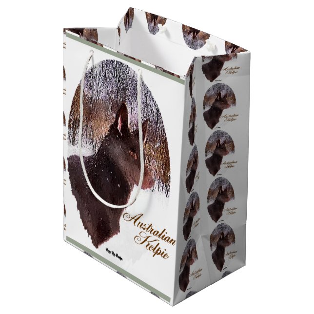 Bolsa De Regalo Mediana Navidades Kelpie de Australia (Angulo reverso)
