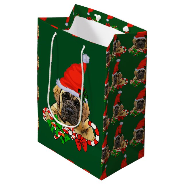Bolsa De Regalo Mediana Navidades Mastiff de Inglaterra (Angulo Anverso)