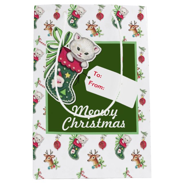 Bolsa De Regalo Mediana Navidades Meowy (Anverso)