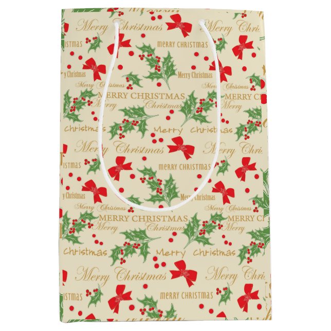 Bolsa De Regalo Mediana Navidades mistletoe" (Anverso)