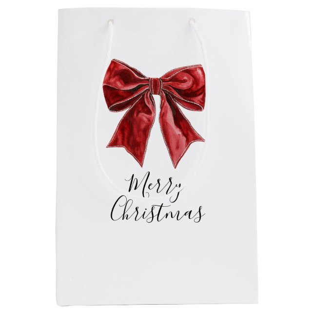 Bolsa De Regalo Mediana Navidades moda Red Bows (Anverso)