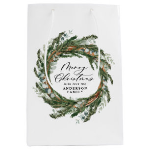 Bolsa De Regalo Mediana Navidades modernos y mínimos de escritura de fleta