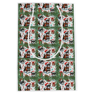 Bolsa De Regalo Mediana Navidades muy Schnauzer