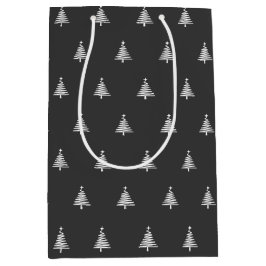 Bolsa De Regalo Mediana Navidades negros y blancos modernos