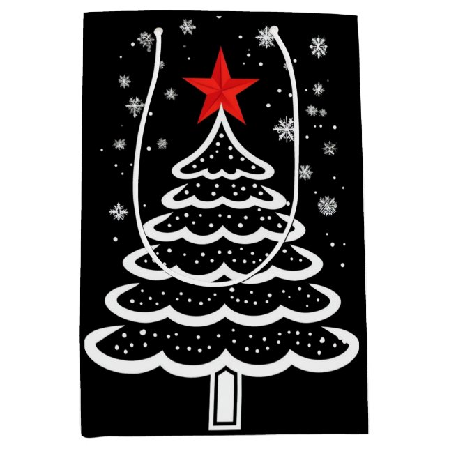 Bolsa De Regalo Mediana Navidades negros y rojos (Anverso)