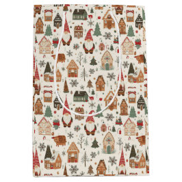 Bolsa De Regalo Mediana Navidades nórdicos gunómadas y pueblo de Gingerbre