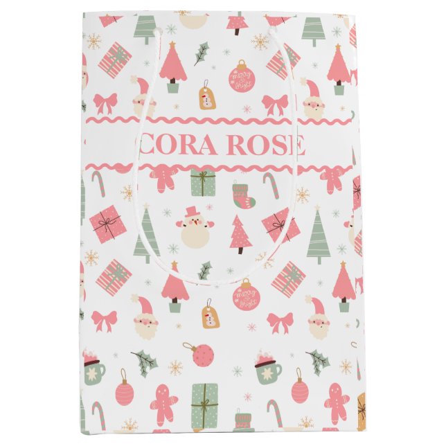 Bolsa De Regalo Mediana Navidades Oh Qué Divertido Primer Cumpleaños (Anverso)