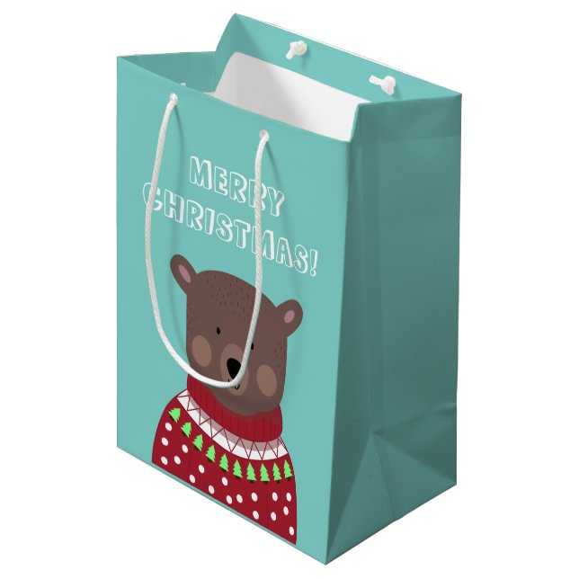 Bolsa De Regalo Mediana Navidades Oso (Angulo Anverso)