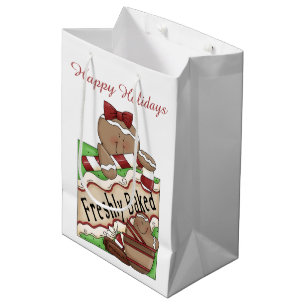 Bolsa De Regalo Mediana Navidades pan de jengibre caseros con amor