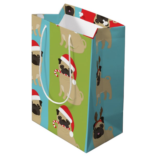 Bolsa De Regalo Mediana Navidades Pugs 2016 (1) (Angulo reverso)