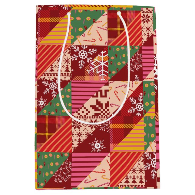 Bolsa De Regalo Mediana Navidades Quilt (Anverso)