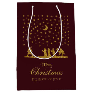 Bolsa De Regalo Mediana Navidades religiosos, nacimiento de Jesús, tres re