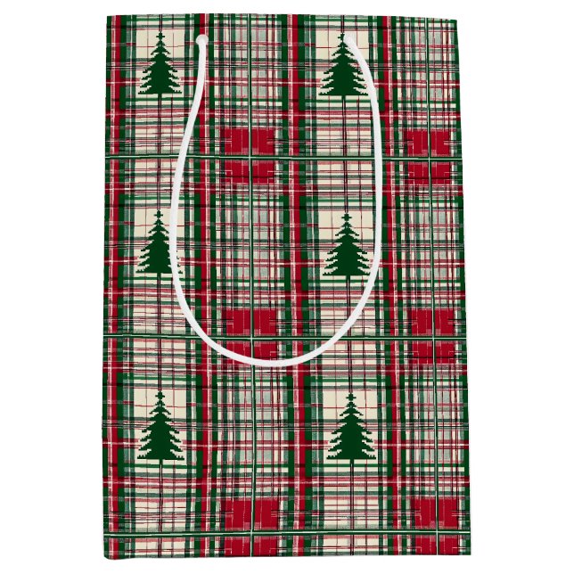 Bolsa De Regalo Mediana Navidades rojos y verdes colocados (Anverso)