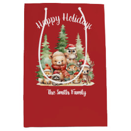 Bolsa De Regalo Mediana Navidades RÚSTICOS ANIMALES DE WOODLAND