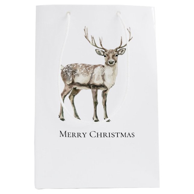 Bolsa De Regalo Mediana Navidades Rústicos Deer (Anverso)