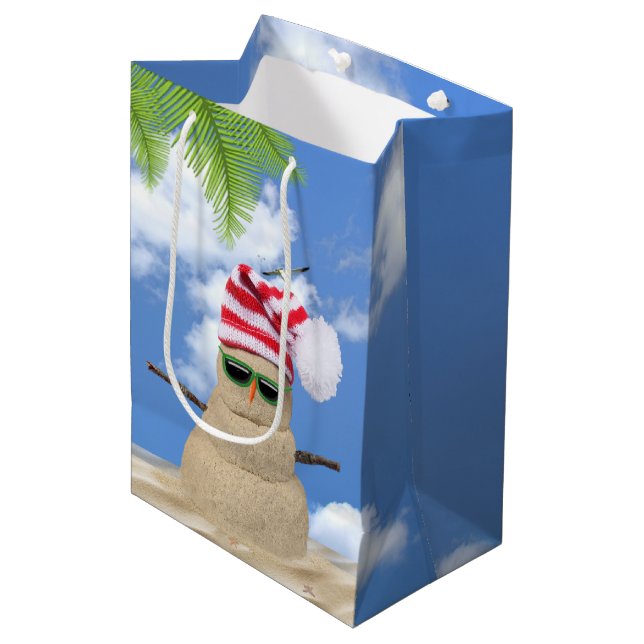 Bolsa De Regalo Mediana Navidades Sand Snowman (Angulo Anverso)