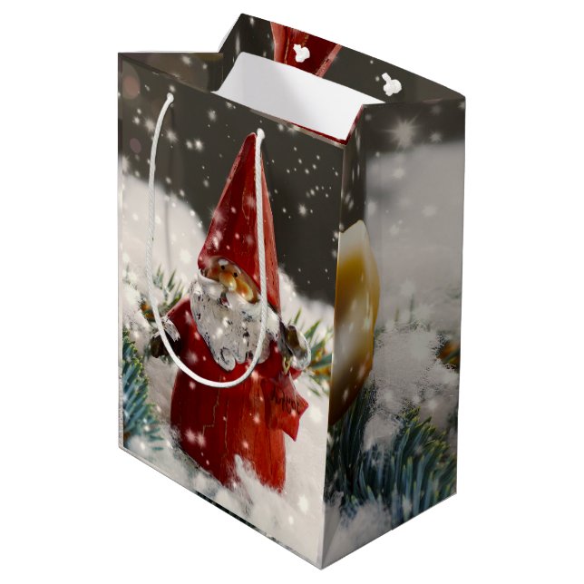 Bolsa De Regalo Mediana Navidades Santa en la Nieve (Angulo reverso)