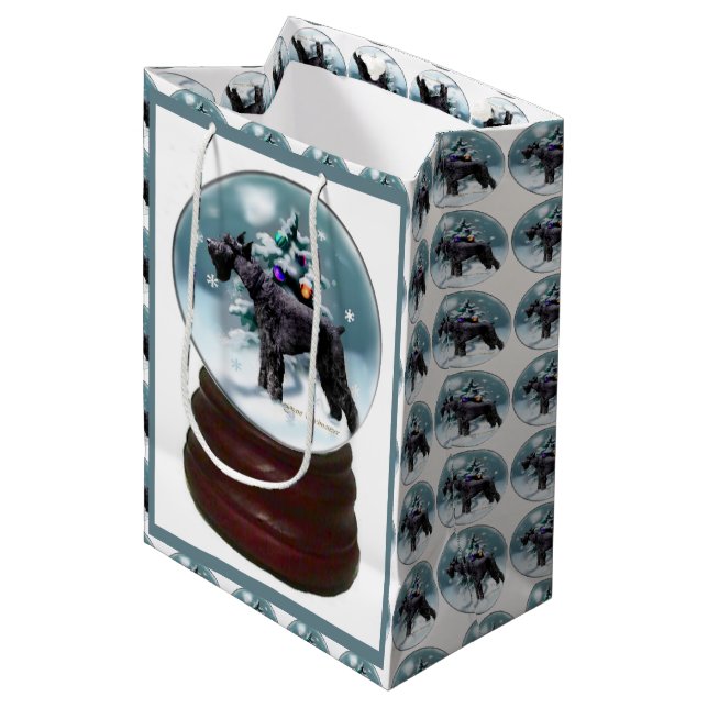 Bolsa De Regalo Mediana Navidades Schnauzer gigantes (Angulo Anverso)