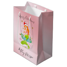 Navidades sirenas y copos de nieve oro personaliza