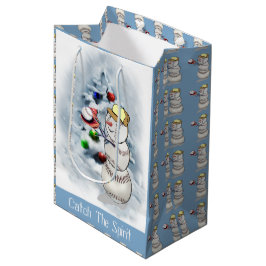 Bolsa De Regalo Mediana Navidades Snowman de Béisbol