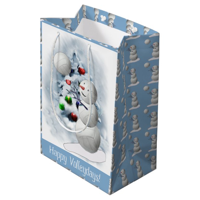 Bolsa De Regalo Mediana Navidades Snowman de voleibol (Angulo reverso)