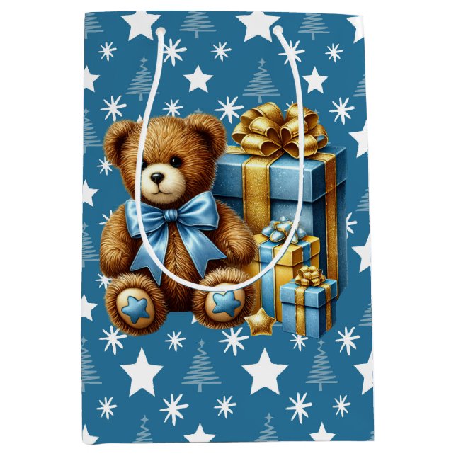 Bolsa De Regalo Mediana Navidades Teddy Bear (Anverso)