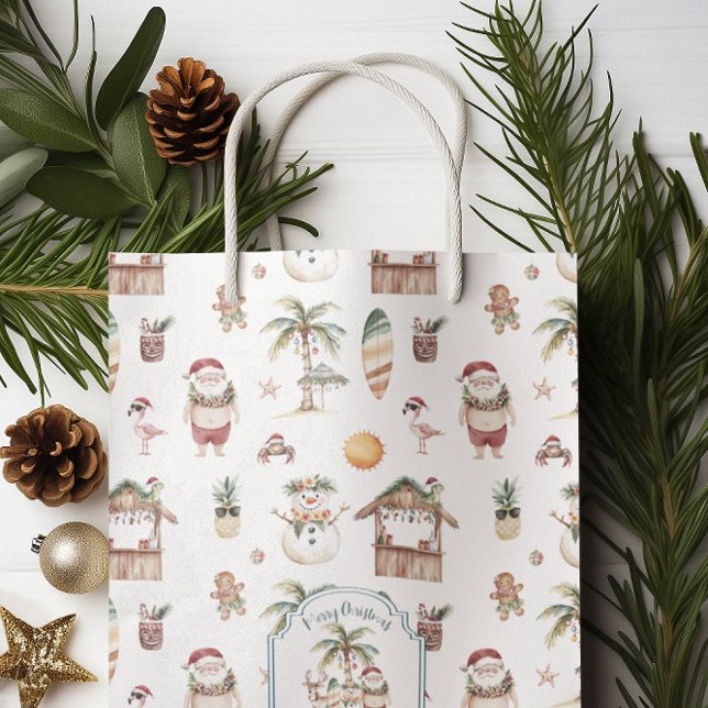 Bolsa De Regalo Mediana Navidades tropicales divertidos personalizados (Subido por el creador)