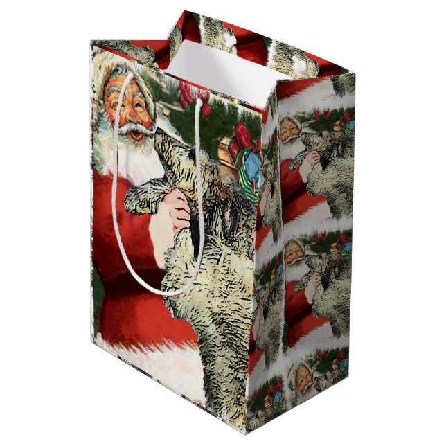 Bolsa De Regalo Mediana Navidades Wolfhound de Irlanda (Angulo reverso)