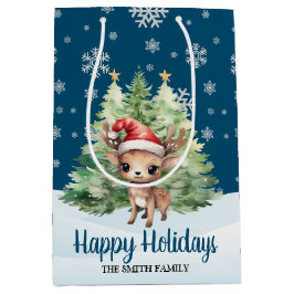 BOLSA DE REGALO MEDIANA NAVIDADES WOODLAND REINDEER