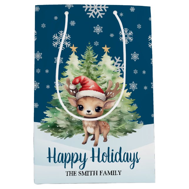 BOLSA DE REGALO MEDIANA NAVIDADES WOODLAND REINDEER (Anverso)