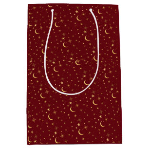 Bolsa De Regalo Mediana Navideño Celestial Luna y Estrellas 