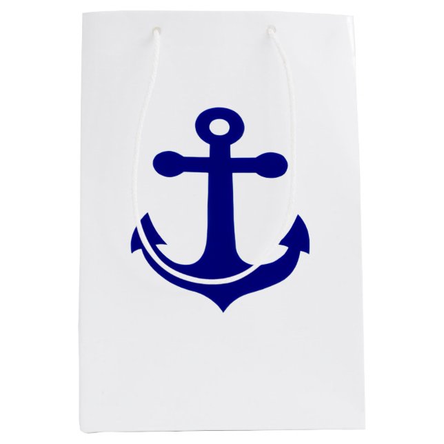 Bolsa De Regalo Mediana Navy Ship Anchor Nautical  (Anverso)