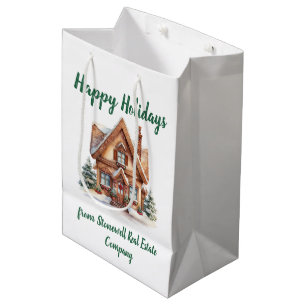 Bolsa De Regalo Mediana Negocio de bienes raíces Navidad Personalizado