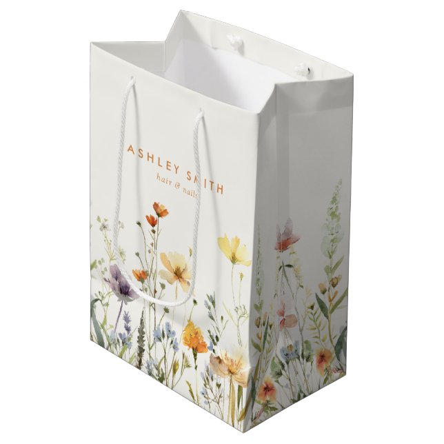 Bolsa De Regalo Mediana Negocio de flores silvestres rusas (Angulo Anverso)