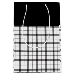 Bolsa De Regalo Mediana Negro, Blanco, Cuadros, Clásico, Chic, Moderno, El